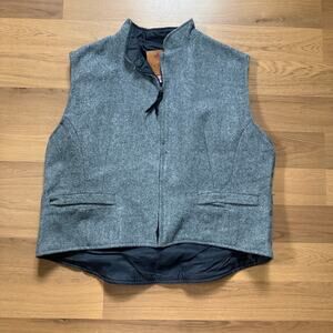 Women's Schaefer Outfitter Heather Gray Cheyenne Wool Zip Up Western Vest Sz XL